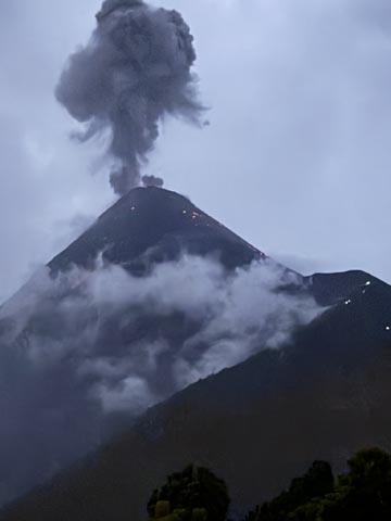 Volcano Fuego in the Evening